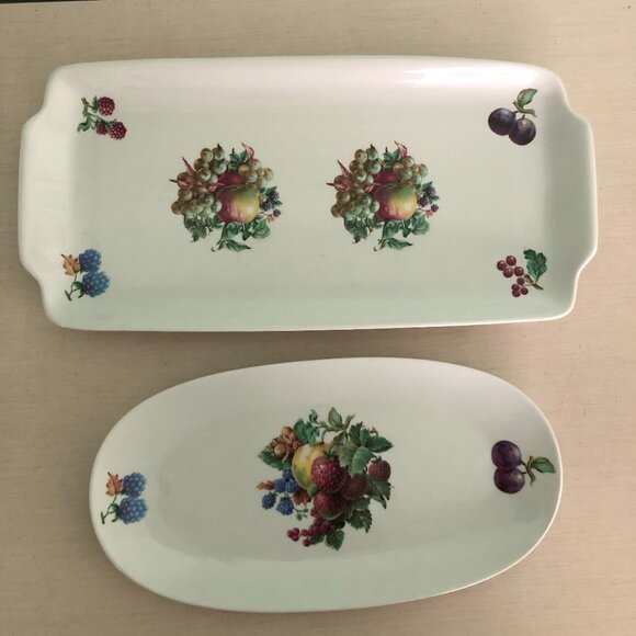 Naaman Israel Fine Porcelain Rectangular and Oval Serving Trays 6”x 13” - Picture 1 of 11